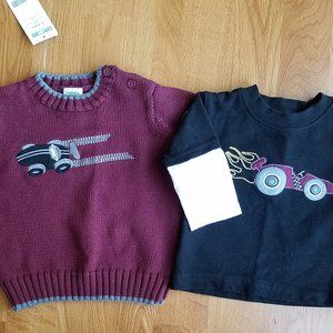 Boys 3-6M Gymboree Sweater and Long Sleeve Tee, NWT